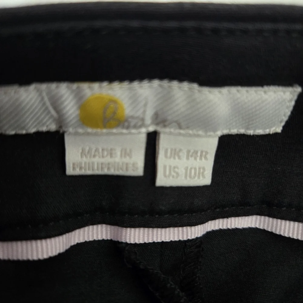 Boden Cropped Black Trousers Pants Size 10